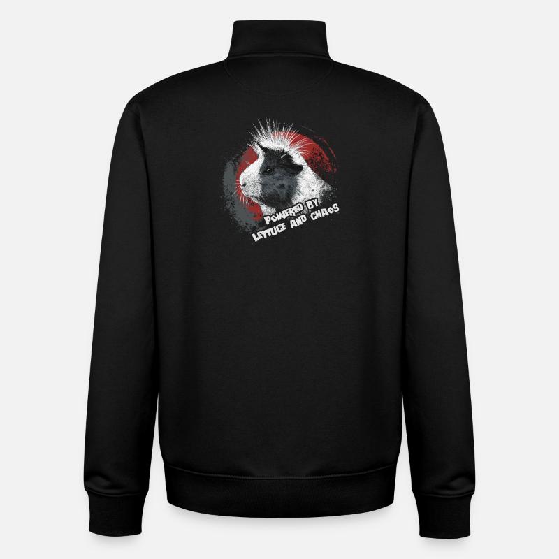Guinea pig with funny saying - Unisex Organic Zip Sweatshirt by Stanley/Stella - black