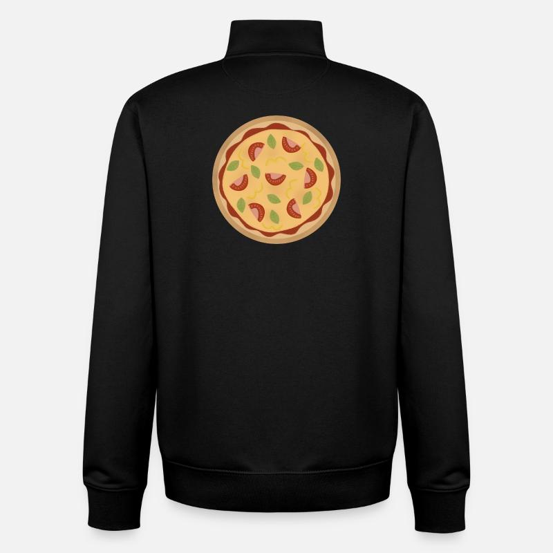pizza - Sweat zippé unisexe en coton bio Stanley/Stella - noir