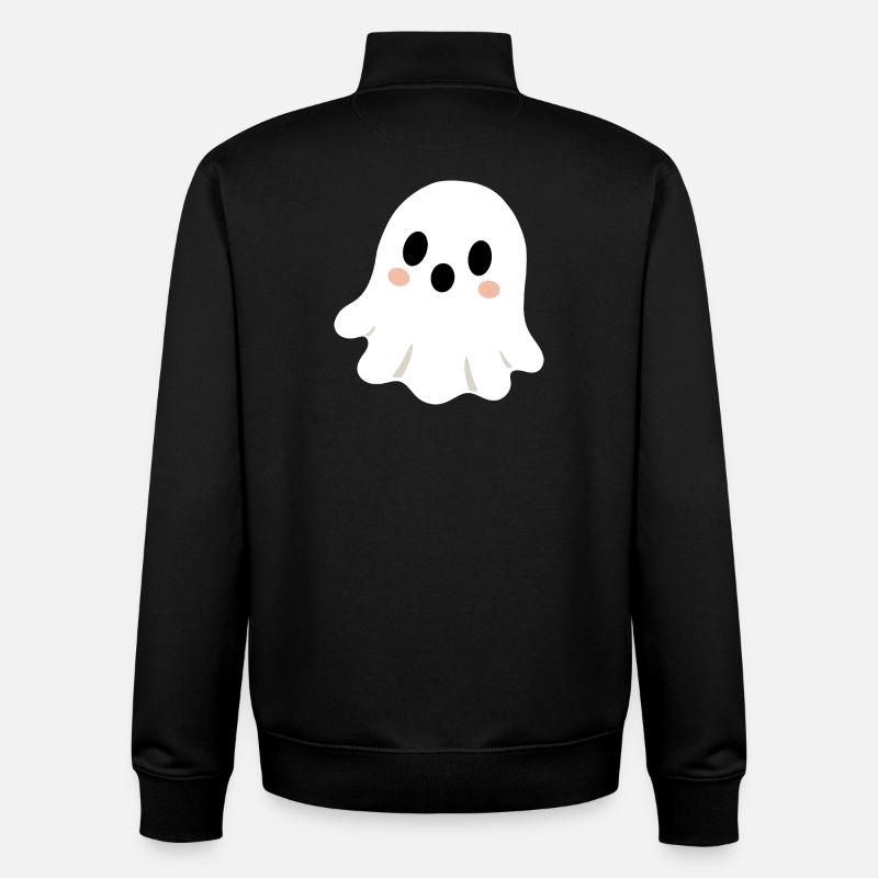 Fantôme mignon  - Sweat zippé unisexe en coton bio Stanley/Stella - noir