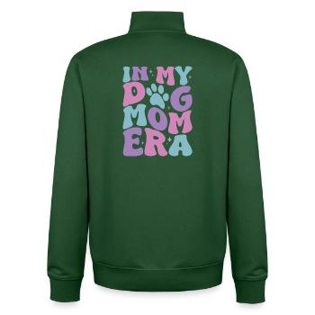 In My Dog Mom Era Pastell Pfoten - Unisex Organic Zip Sweatshirt von Stanley/Stella - Flaschengrün - Hinten - AI Model Male 185 dark (185cm)
