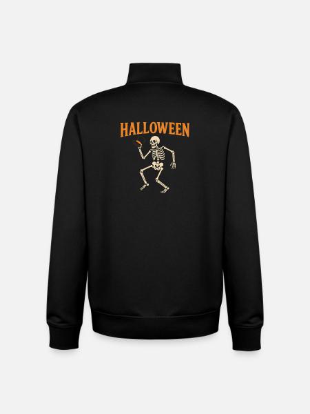 Halloween Skeleton with Top Hat - Unisex Organic Zip Sweatshirt by Stanley/Stella - black