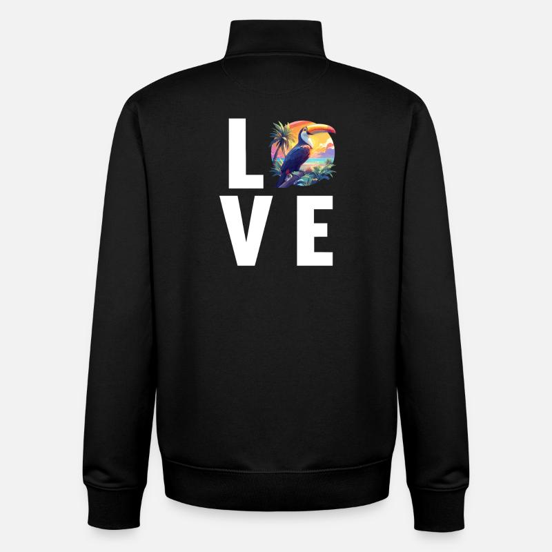 Toucans Toucan - Unisex Organic Zip Sweatshirt by Stanley/Stella - black