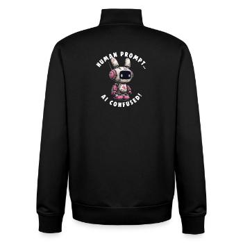IA CONFUSE Nerds Promt Ingénieur - Sweat zippé unisexe en coton bio Stanley/Stella - noir - Dos - AI Model Male 185 light (185cm)