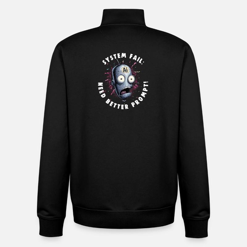NEED BETTER PROMPT Nerds Promt Engineer - Unisex Organic Zip Sweatshirt by Stanley/Stella - black