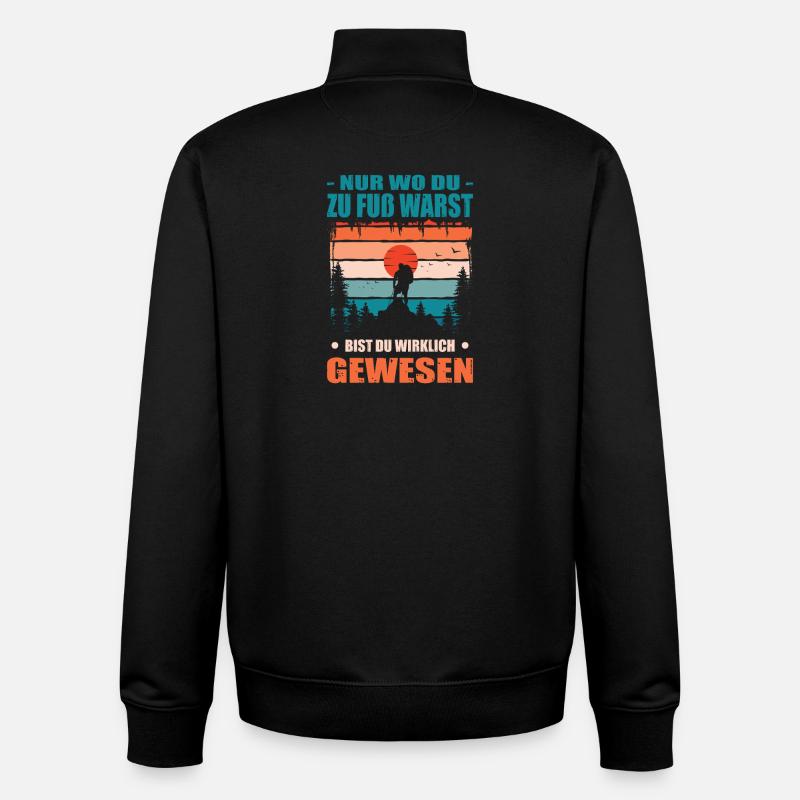 Wandern Sprüche Wanderer Wanderoutfits - Unisex Organic Zip Sweatshirt von Stanley/Stella - Schwarz
