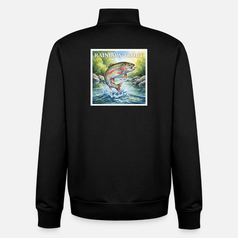 rainbow trout - Unisex Organic Zip Sweatshirt by Stanley/Stella - black