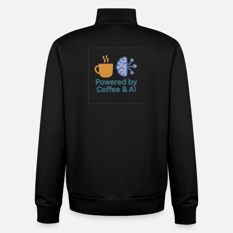 Conception de puissance Coffee AI - Sweat zippé unisexe en coton bio Stanley/Stella - noir