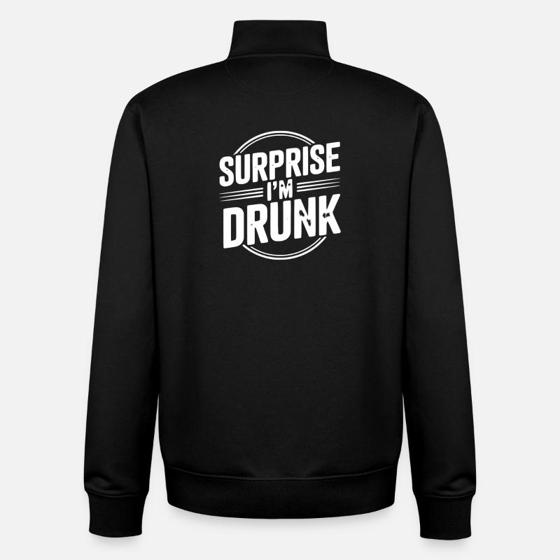 Überraschung, ich bin betrunken - Unisex Organic Zip Sweatshirt von Stanley/Stella - Schwarz