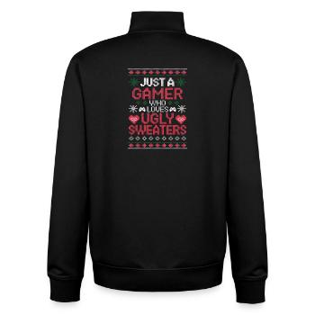 Noël moche Gamer Weihnachten Zocker Gaming - Sweat zippé unisexe en coton bio Stanley/Stella - noir - Dos - AI Model Male 185 light (185cm)