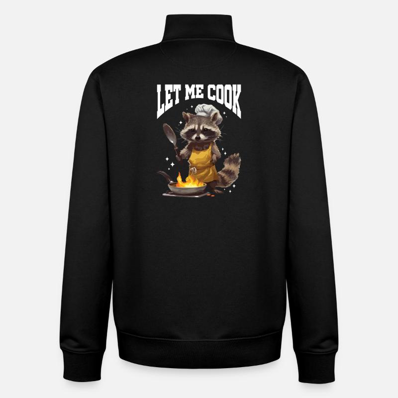Waschbär Let Me Cook Meme - Unisex Organic Zip Sweatshirt von Stanley/Stella - Schwarz