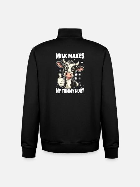 Lactose Intolerant Cow Saying - Unisex Organic Zip Sweatshirt by Stanley/Stella - black