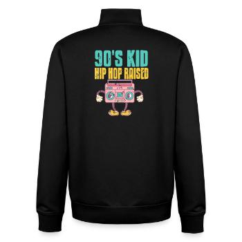 Raised on 90s Beats Retro Old Music Lover - Unisex Organic Zip Sweatshirt von Stanley/Stella - Schwarz - Hinten - AI Model Male 185 light (185cm)
