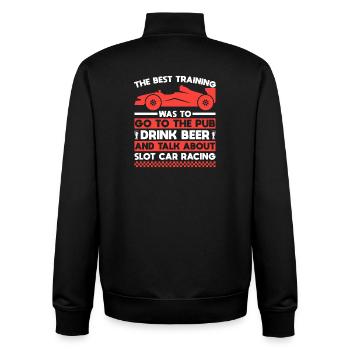 Funny Slot Car Racing & Beer Best Training Racer - Unisex Organic Zip Sweatshirt by Stanley/Stella - black - Back - AI Model Male 185 light (185cm)