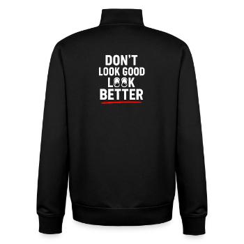 Nicht gut aussehen, besser aussehen - Unisex Organic Zip Sweatshirt von Stanley/Stella - Schwarz - Hinten - AI Model Male 185 light (185cm)