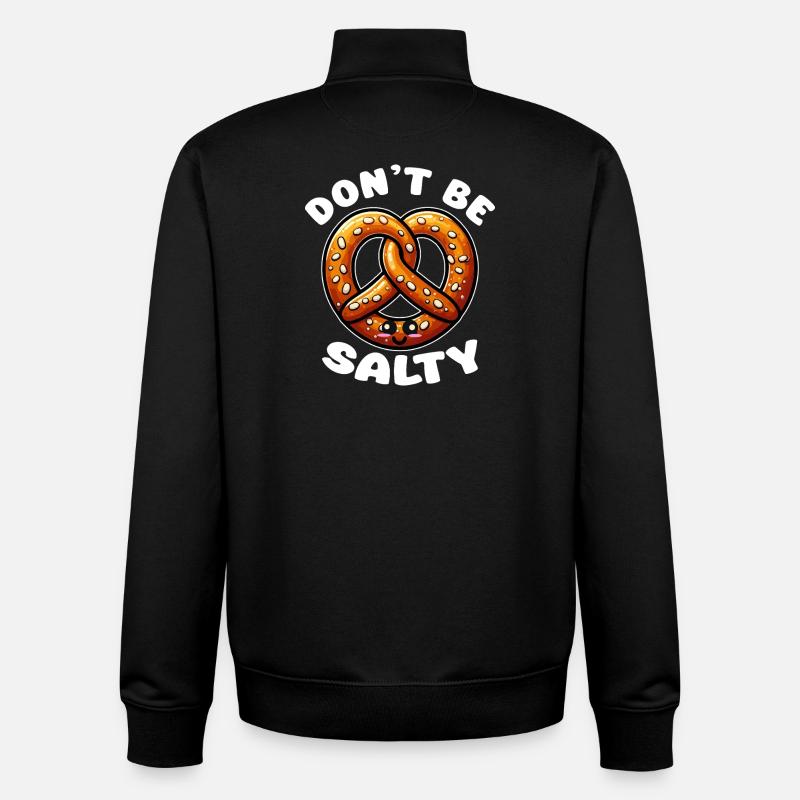 Kawaii Brezel Sei nicht salzig - Unisex Organic Zip Sweatshirt von Stanley/Stella - Schwarz