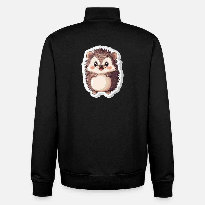 Hérisson - Sweat zippé unisexe en coton bio Stanley/Stella - noir