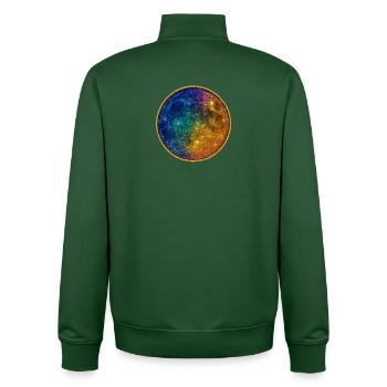 Kosmischer Regenbogenkreis - Unisex Organic Zip Sweatshirt von Stanley/Stella - Flaschengrün - Hinten - AI Model Male 185 dark (185cm)