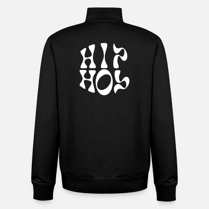 Logo Hip Hop Design Fluide - Sweat zippé unisexe en coton bio Stanley/Stella - noir