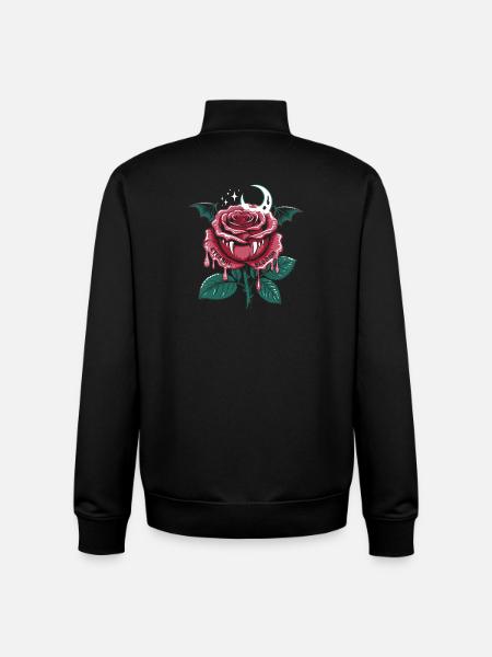 Vampire Rose Gothic with Moon - Unisex Organic Zip Sweatshirt by Stanley/Stella - black