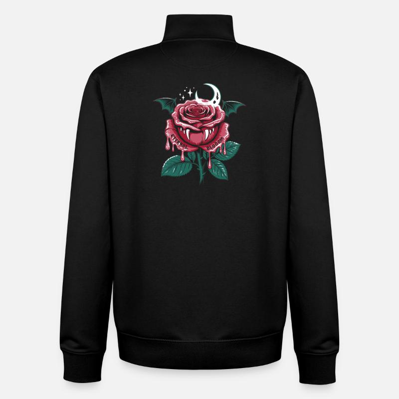 Vampire Rose Gothic with Moon - Unisex Organic Zip Sweatshirt by Stanley/Stella - black