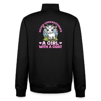 Funny Farm Animal Goat - Unisex Organic Zip Sweatshirt by Stanley/Stella - black - Back - AI Model Male 185 light (185cm)