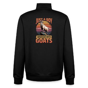 Funny Farm Animal Goat - Unisex Organic Zip Sweatshirt by Stanley/Stella - black - Back - AI Model Male 185 light (185cm)