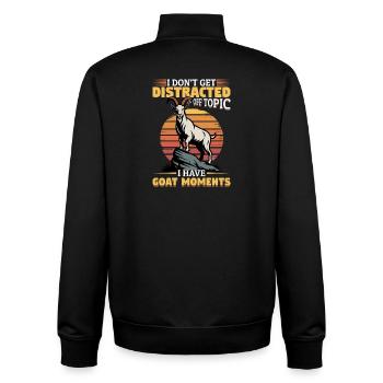 Funny Farm Animal Goat - Unisex Organic Zip Sweatshirt by Stanley/Stella - black - Back - AI Model Male 185 light (185cm)