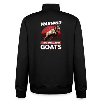 Drôle d’animal de la ferme chèvre - Sweat zippé unisexe en coton bio Stanley/Stella - noir - Dos - AI Model Male 185 light (185cm)