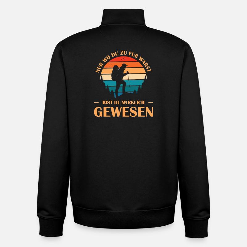 Wandern Sprüche Wanderer Wanderoutfits - Unisex Organic Zip Sweatshirt von Stanley/Stella - Schwarz