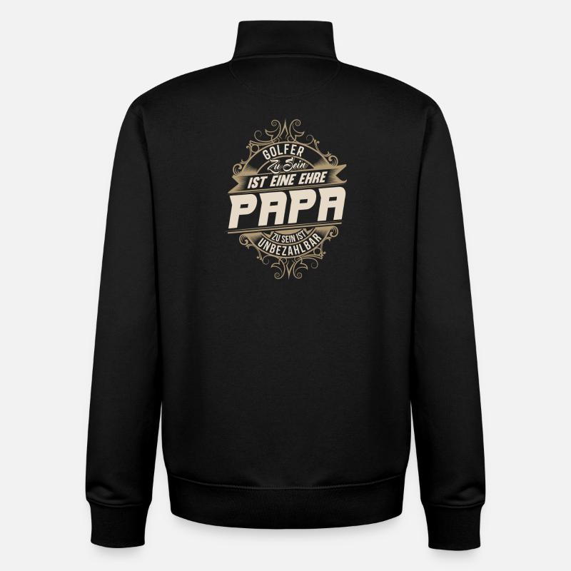 Golfer Papa - Unisex Organic Zip Sweatshirt von Stanley/Stella - Schwarz