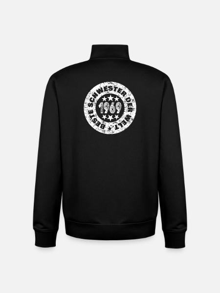 Schwester 1969 - Unisex Organic Zip Sweatshirt von Stanley/Stella - Schwarz
