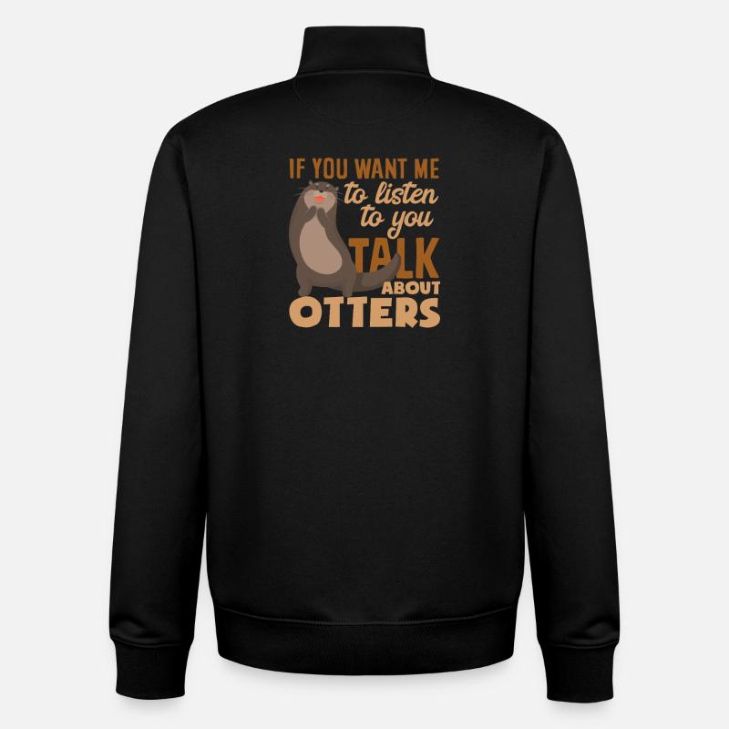Sea Otter parle de Otter - Sweat zippé unisexe en coton bio Stanley/Stella - noir