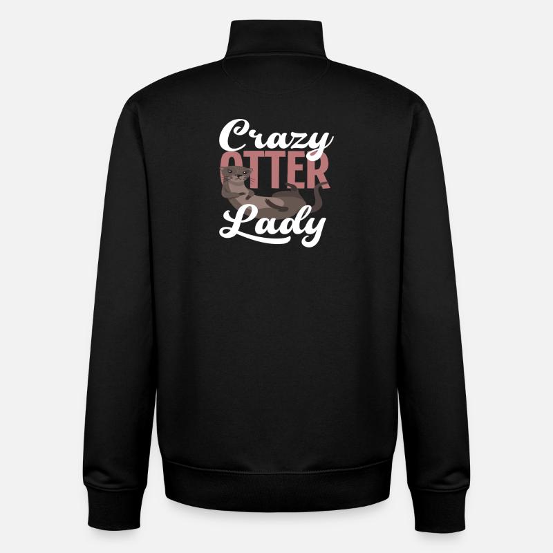 Dame loutre de mer - Sweat zippé unisexe en coton bio Stanley/Stella - noir