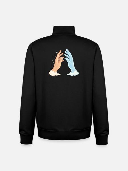 Hands in the Cloudlight- Beyond-Spirit-Soul - Unisex Organic Zip Sweatshirt by Stanley/Stella - black