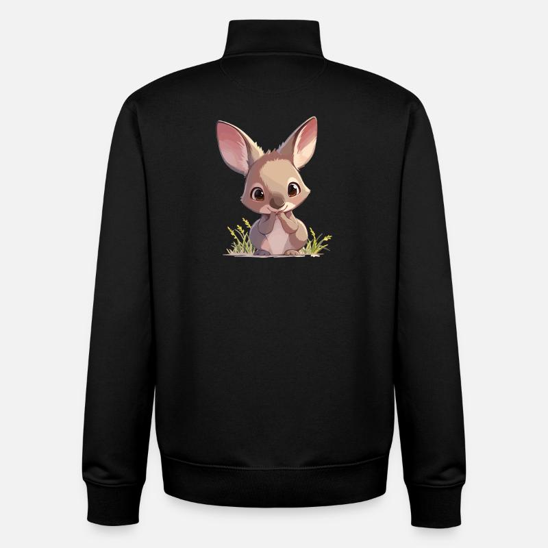 Wallabies Wallaby - Sweat zippé unisexe en coton bio Stanley/Stella - noir
