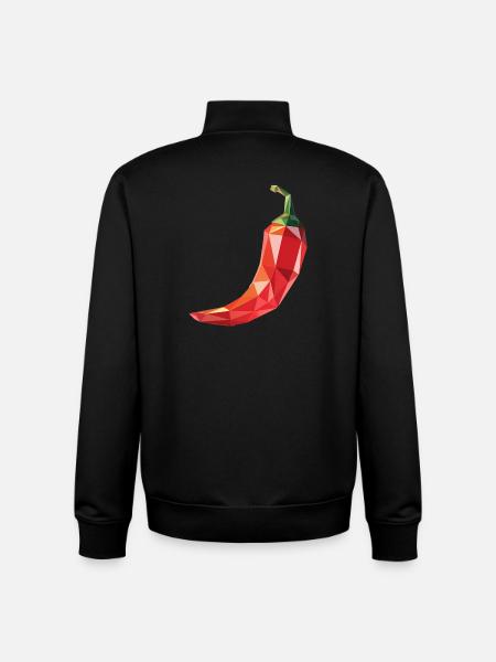 Chili Pepper - Cooles Low-Poly-Gemüse-Logo - Unisex Organic Zip Sweatshirt von Stanley/Stella - Schwarz