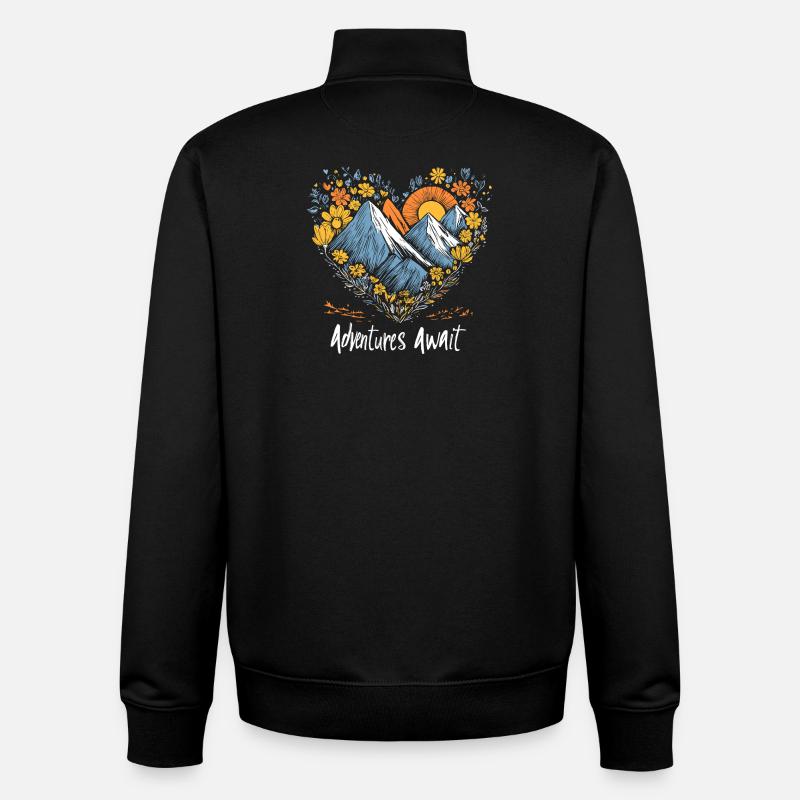adventures await - Unisex Organic Zip Sweatshirt von Stanley/Stella - Schwarz