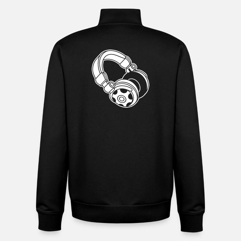 Silhouette du casque : DJ & Music Vibes - Sweat zippé unisexe en coton bio Stanley/Stella - noir