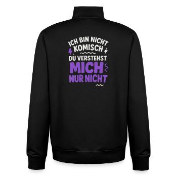 I'm not funny You just don't understand me - Unisex Organic Zip Sweatshirt by Stanley/Stella - black - Back - AI Model Male 185 light (185cm)