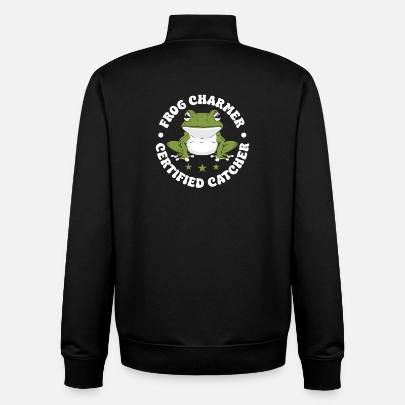 Frog Catcher Charmer Certified Frog - Unisex Organic Zip Sweatshirt by Stanley/Stella - black