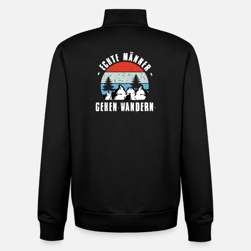 Wandern Sprüche Wanderer Wanderoutfits - Unisex Organic Zip Sweatshirt von Stanley/Stella - Schwarz