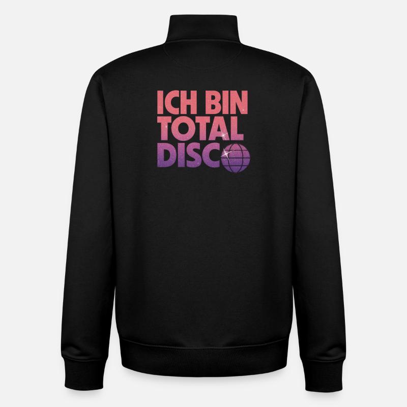 Ich bin total Disco - Unisex Organic Zip Sweatshirt von Stanley/Stella - Schwarz