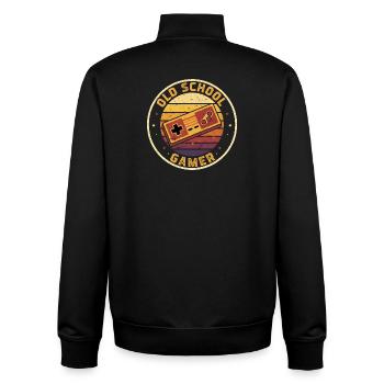 Old School Gamer Sunset Controller Retro Zocker - Unisex Organic Zip Sweatshirt von Stanley/Stella - Schwarz - Hinten - AI Model Male 185 light (185cm)