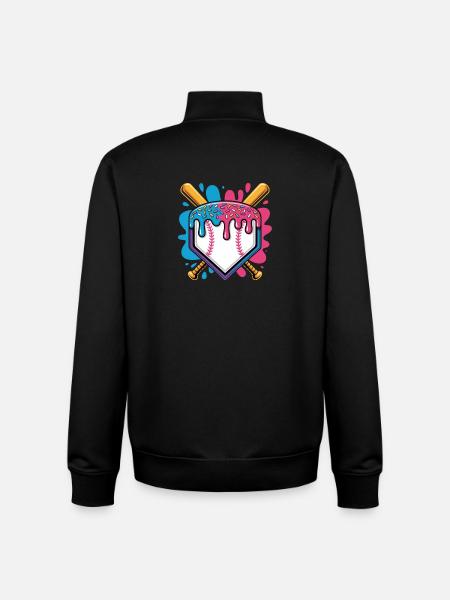 Baseball Home Plate Mit Eiscreme Streuseln - Unisex Organic Zip Sweatshirt by Stanley/Stella - black