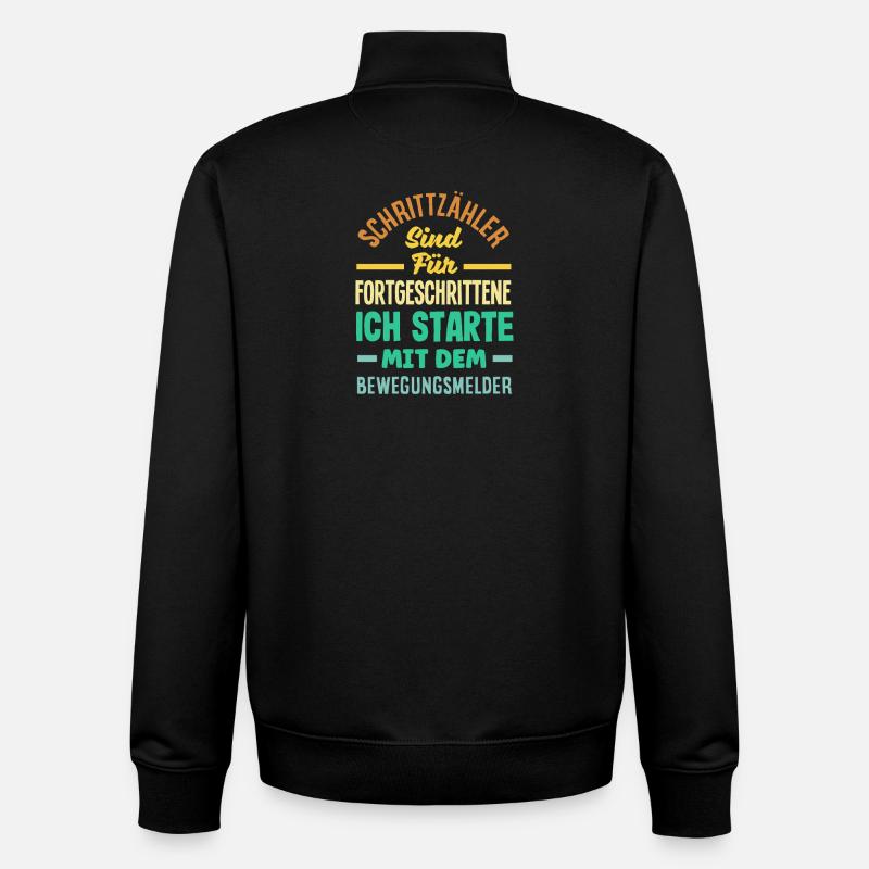 Podomètre? J’utilise le détecteur de mouvement - Sweat zippé unisexe en coton bio Stanley/Stella - noir