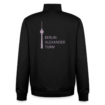 Drôle de tour de télévision de Berlin Parodie Minimal - Sweat zippé unisexe en coton bio Stanley/Stella - noir - Dos - AI Model Male 185 light (185cm)