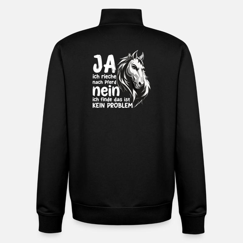 Pferde Spruch mit Pferdekopf Statement Hobby - Unisex Organic Zip Sweatshirt von Stanley/Stella - Schwarz