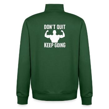 Don't Quit, Keep Going - Unisex Organic Zip Sweatshirt by Stanley/Stella - bottle green - Back - AI Model Male 185 dark (185cm)