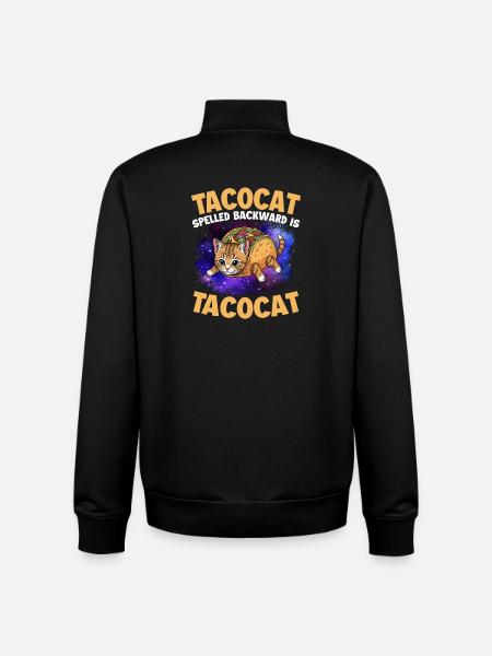 Tacocat Spelled Backward Is Tacocat - Unisex Organic Zip Sweatshirt by Stanley/Stella - black
