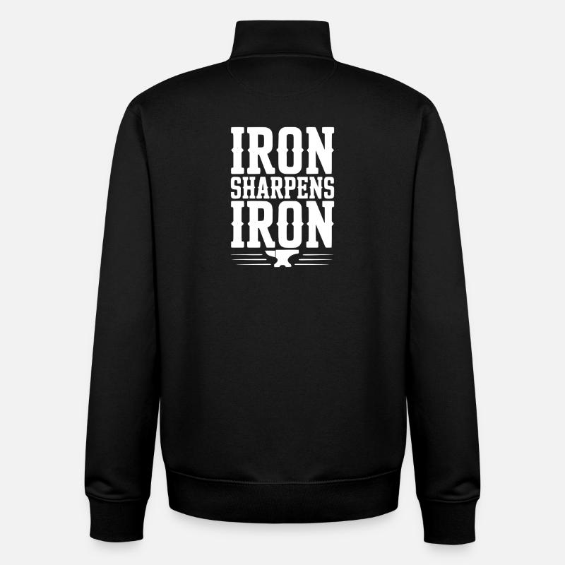 Iron Sharpens Iron - Unisex Organic Zip Sweatshirt by Stanley/Stella - black